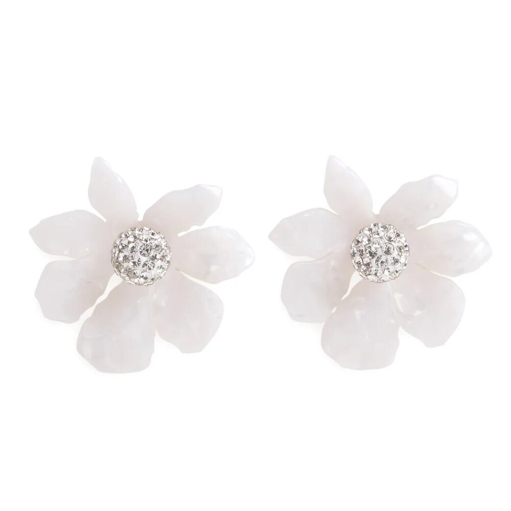 Lele Sadoughi Mother of Pearl Wallflower Button Earrings